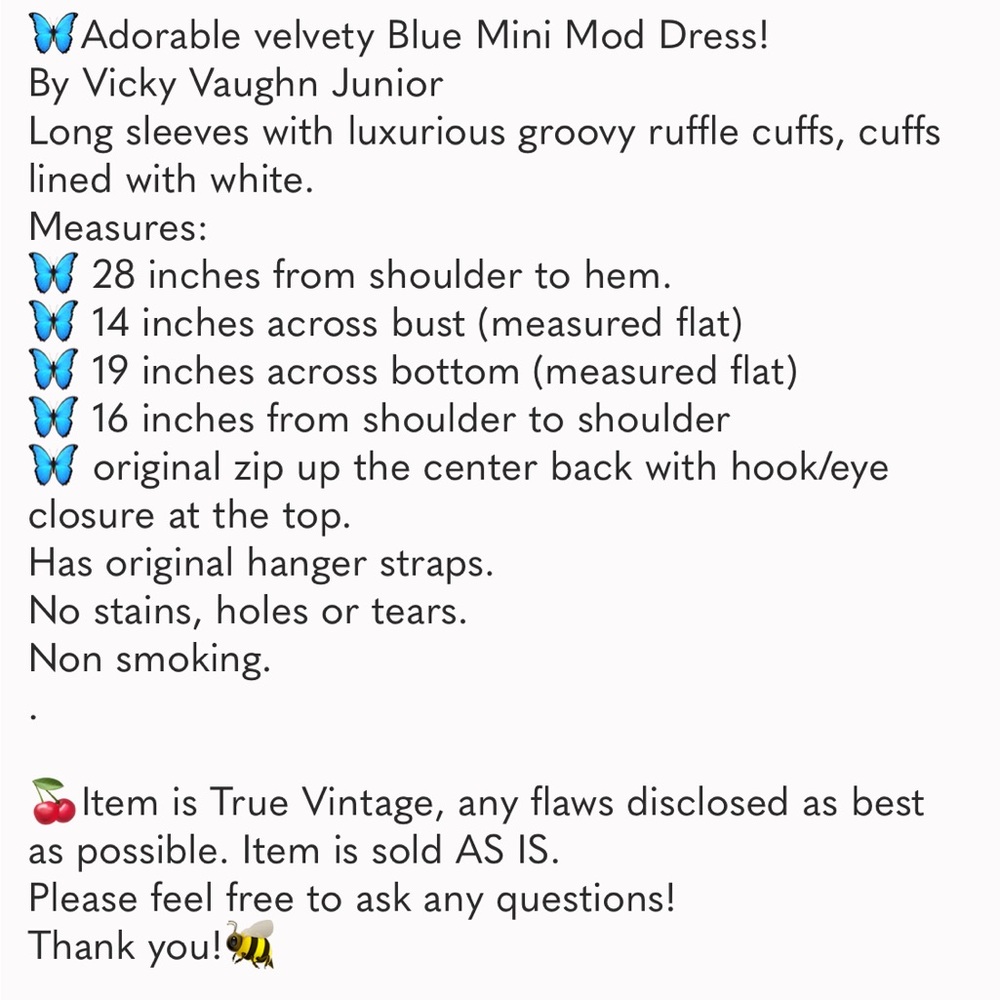1960s Mini Mod Blue Dress: Teen or Women’s XXS Petite - Picture 7 of 7